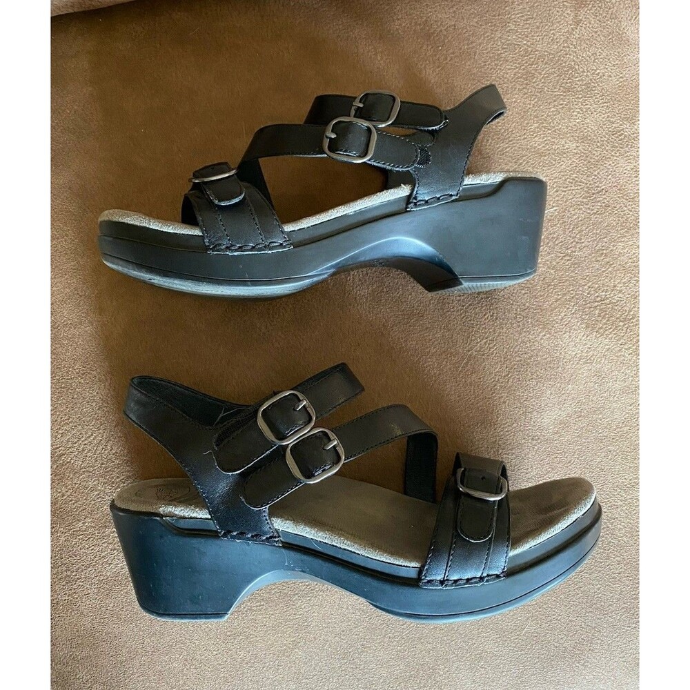 Dansko Sacha Black Leather Adjustable Straps Comfort Sandal Women EU 39 US 8.5/9 - Picture 9 of 10